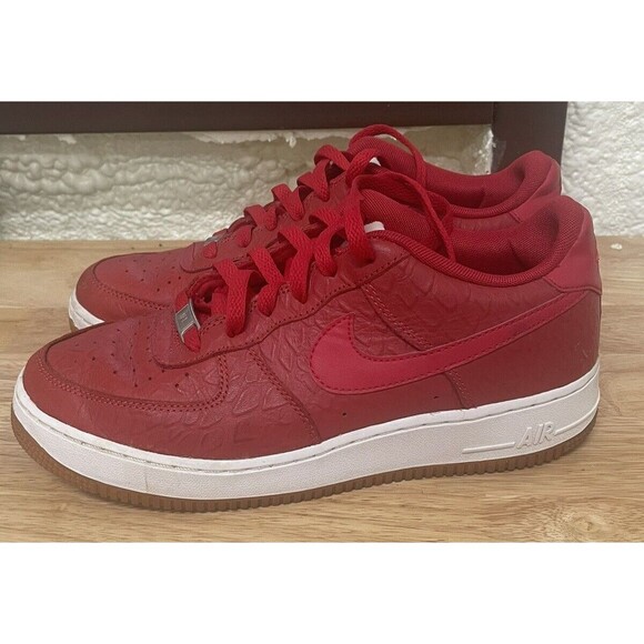 Nike Air Force 1 Low University Red Gum White Youth Boy's 7 Model # 596728-611 - Picture 4 of 15